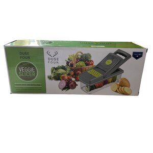 NEW IN BOX Duse Four 14 piece Veggie Slicer slices dices grates food 14 in 1 set